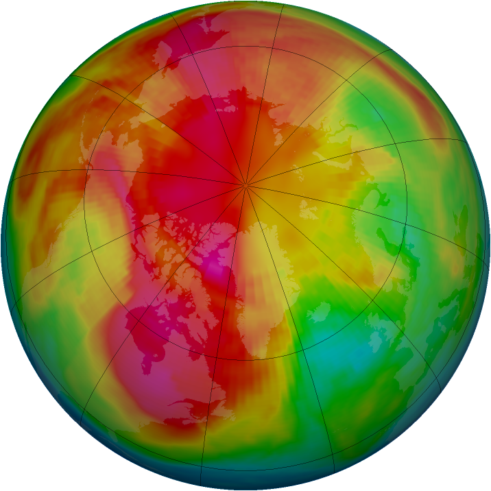 Arctic ozone map for 28 February 1980